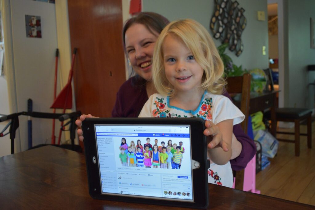 <p>A NEW RESOURCE- Kaitlin Rivers started a new online social media resource after having difficulty finding a care giver for her daughter Kenzie. (Jason Parks/Gazette Staff)</p>
