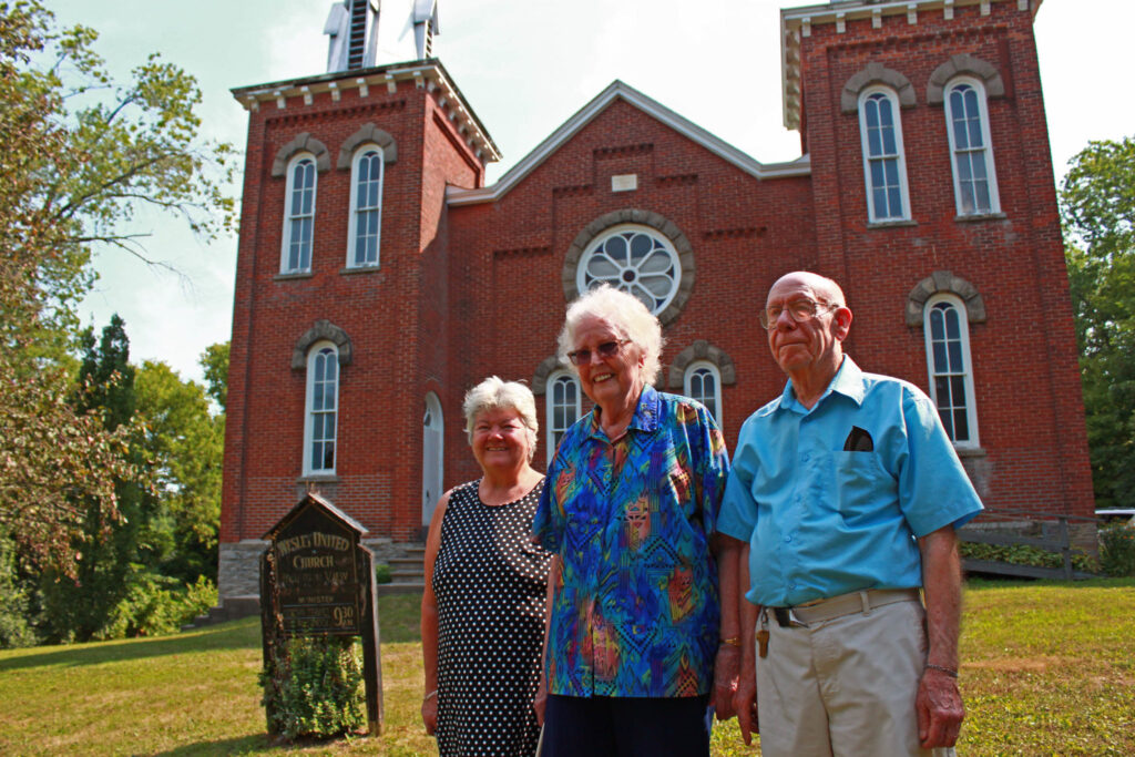 <p>Wesley United Church members Nancy Wood, Nora and Bob Barber say the church will close next month. (Chad Ibbotson/Gazette staff)</p>
