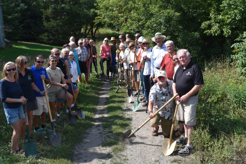 <p>ALL ABOARD- Muncipal officals, stakeholders, users and volunteers gathered Tuesday to host ceremonial groundbreaking for the Millennium Trail project at the trail head near Lake St. in Picton. (Jason Parks/Gazette Staff)</p>
