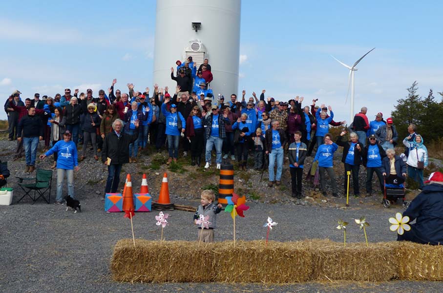 <p>Gathering place -Jennifer Ackerman’s turbine site in Athol was busy Sunday afternoon as visitors came to talk about renewable energy and see the technology up-close.. (Josef Cihlar photo)</p>
