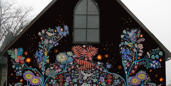 <p>Making a statement – St. Andrew’s Presbyterian Church has given its largest canvas — it’s north wall — to showcase award-winning Metis artist and activist Christi Belcourt’s Wisdom of the Universe.  This artist’s conception shows what the finished mural will look like. (Submitted photo)</p>
