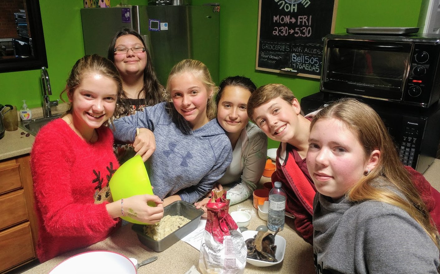 <p>After school club participants at The ROC take a break from preparing a post-school snack. (Submitted Photo)</p>
