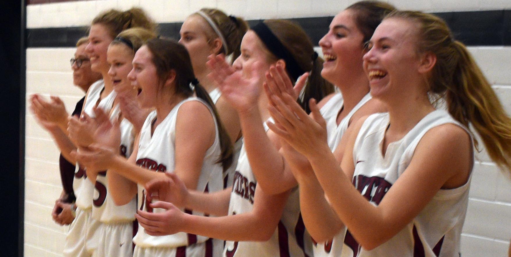 <p>Go west, young women — The PECI Senior Basketball Panthers bench celebrates as the clock winds down on the school’s second COSSA AA championship in three years Thursday. (Adam Bramburger/Gazette staff)</p>
