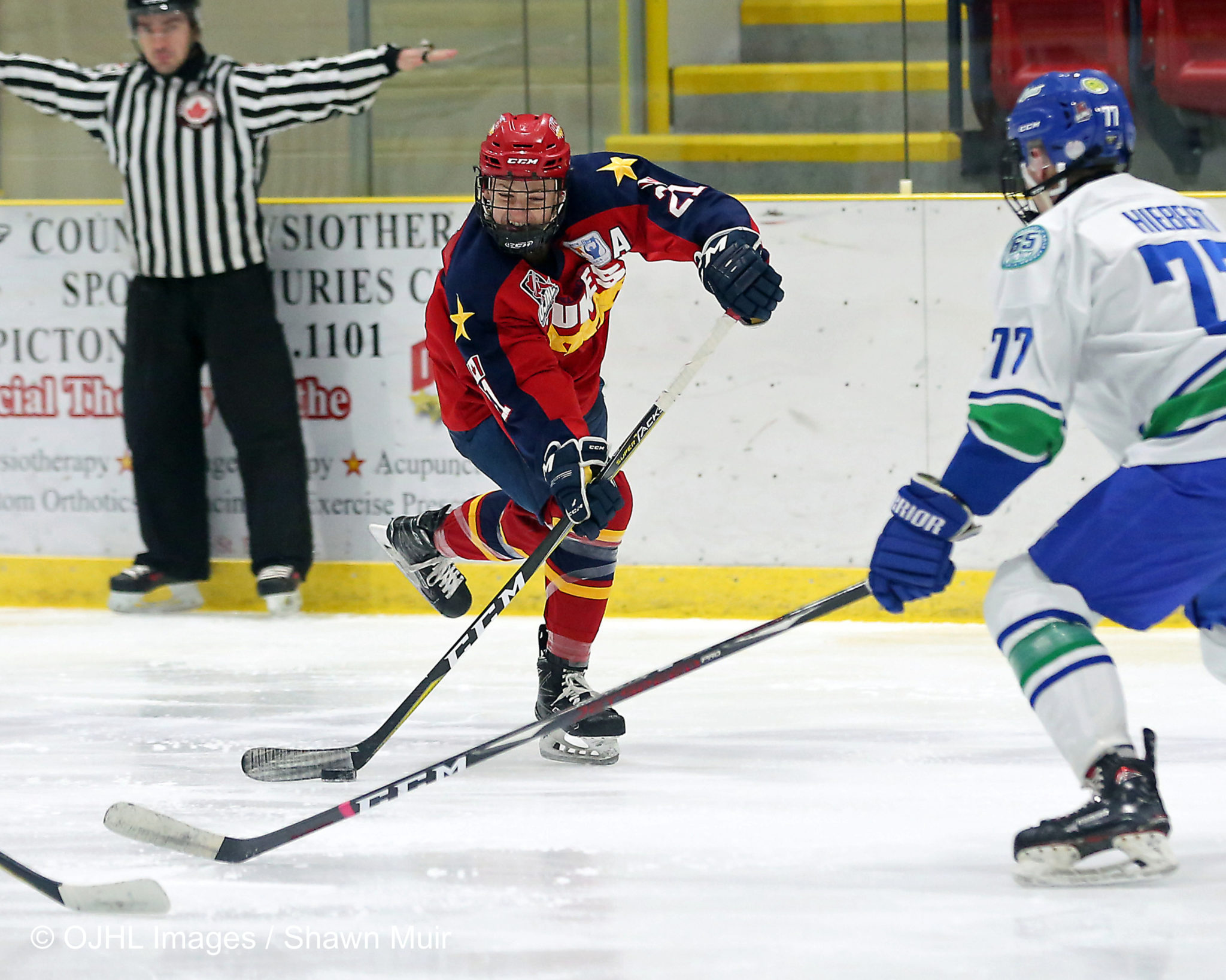 <p>LOOKING FORWARD- Wellington Duke Dawson Ellis will play NCAA hockey next season for the Adrian College Bulldogs in southeastern Michigan.<br />
(Photo by Ed McPherson / OJHL Images)</p>
