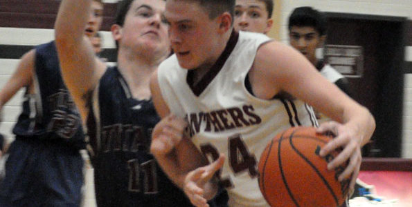 <p>Driving – Power forward Logan Stark is just one of a wide array of weapons that should keep the PECI Senior Basketball Panthers in the hunt for Bay of Quinte Conference supremacy this season. (Gazette file photo)</p>
