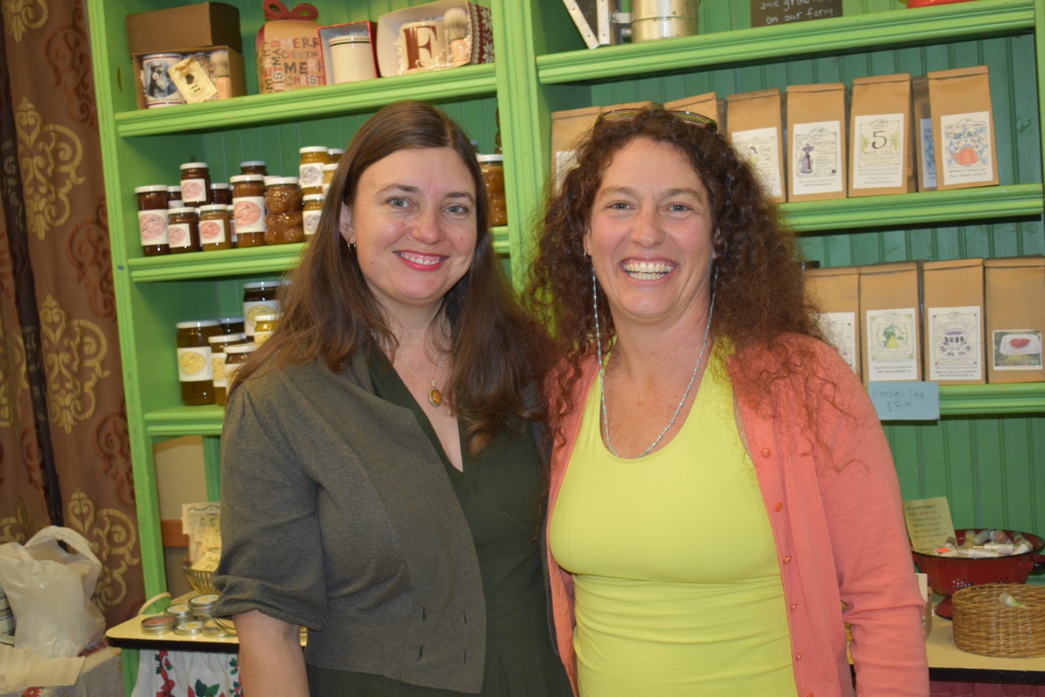 <p>Bay Woodyard and Vicki Emlaw, co creators of the annual Busy Hands Holiday gift show. (Jason Parks/Gazette Staff)</p>
