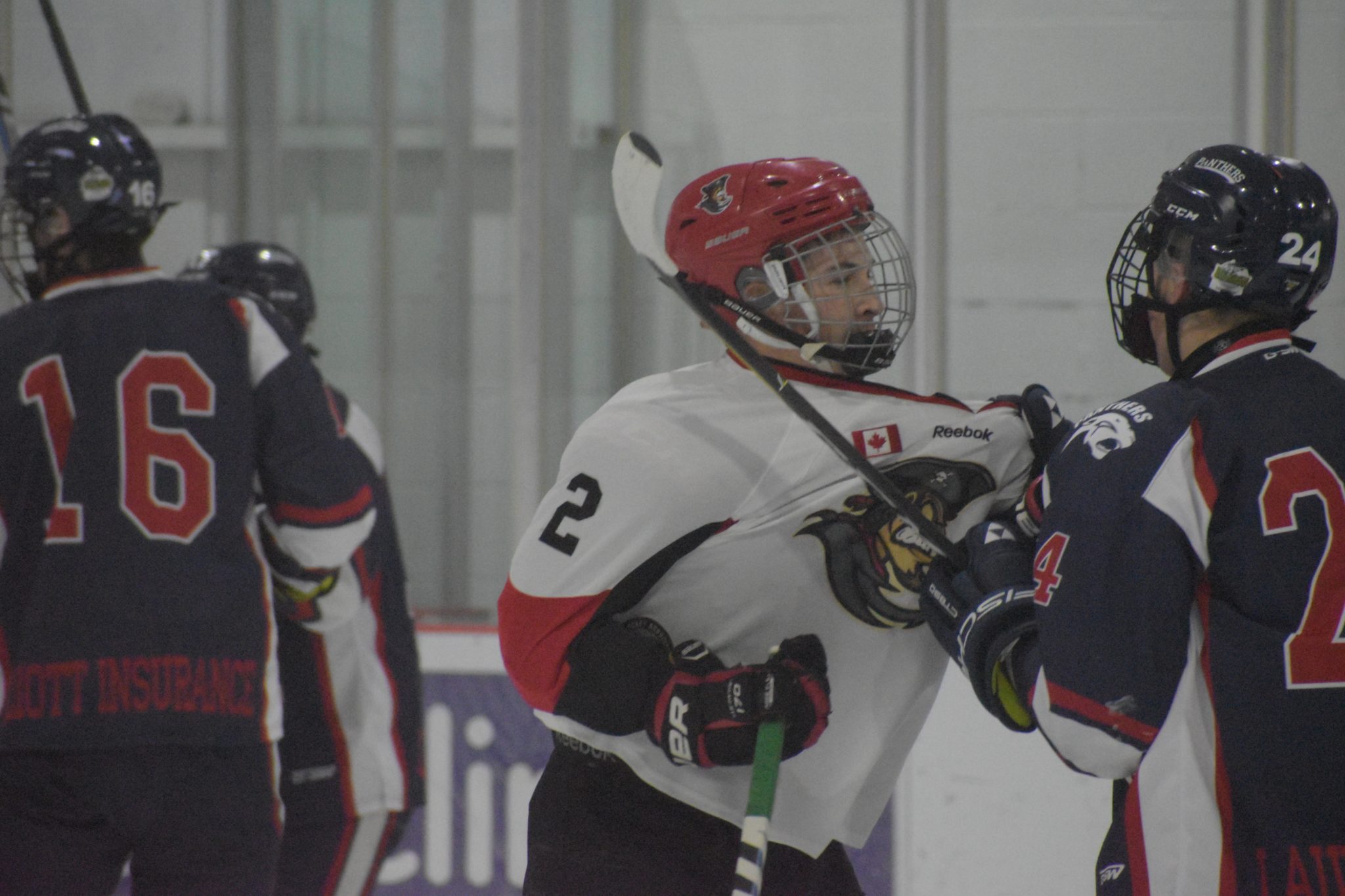 <p>BACK ON THE BLUE- Picton Pirate defenceman Nick Kyte made his return to the lineup Thursday, scoring a game winning goal and mixing it up physically with several Port Hope Panthers. (Jason Parks/Gazette Staff)</p>
