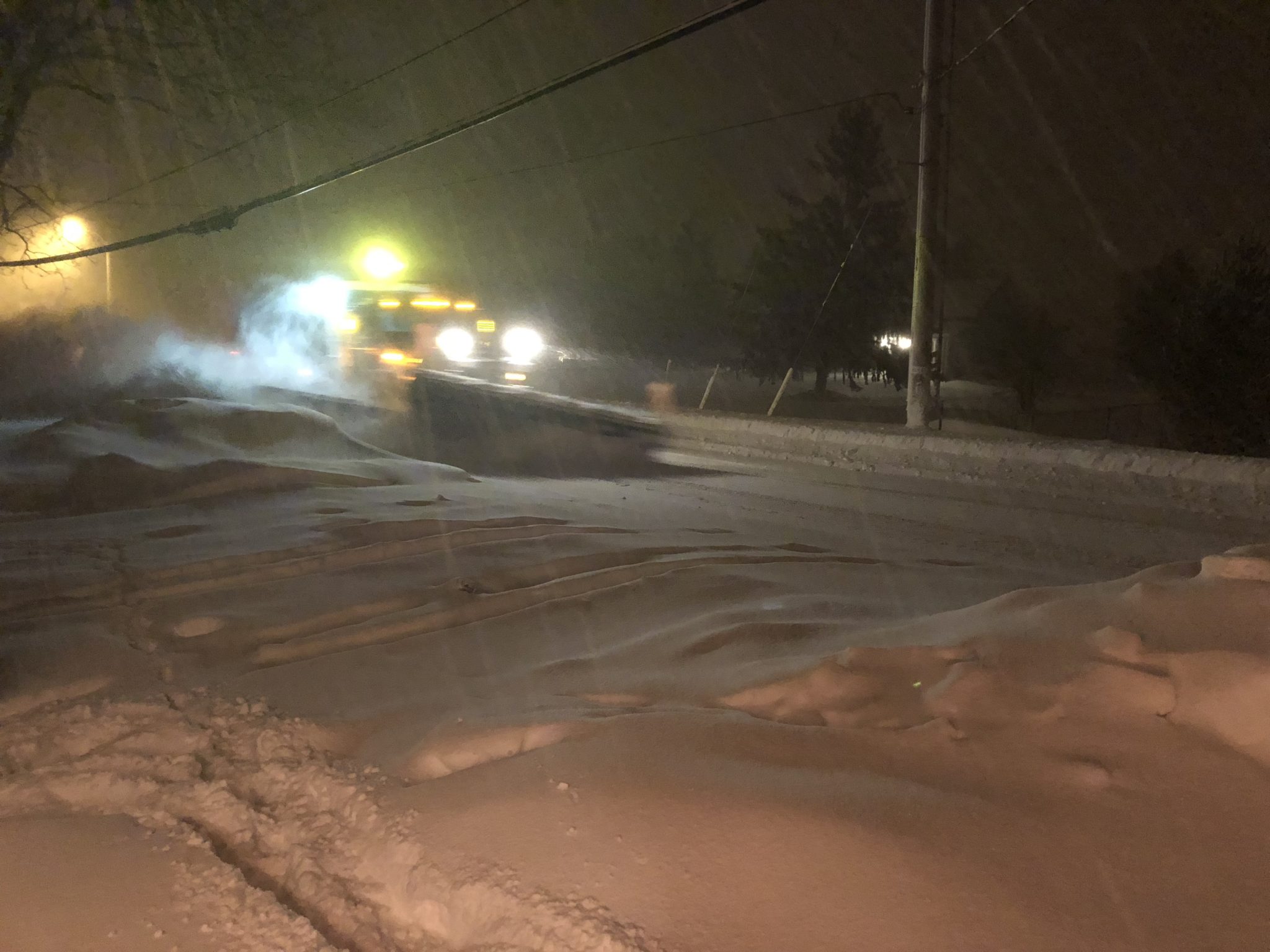 <p>A County of Prince Edward Snow Plow truck conducts road maintenance  in Bloomfield this winter. (Jason Parks/Gazette Staff)</p>

