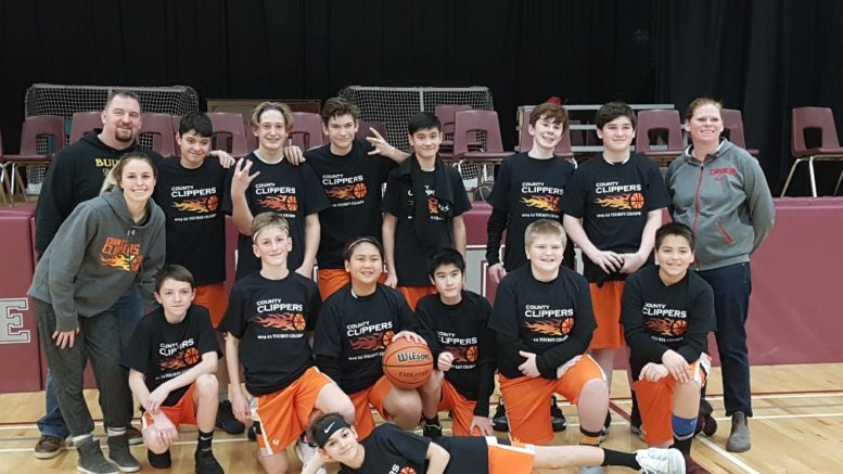 <p>Winners of the 5th annual County Classic Basketball Tournament, the U14 County Clippers. (Submitted Photo)</p>
