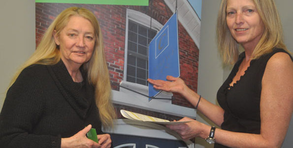 <p>Partners in training -Sandy Abbott,  left, of the Small Business       Centre, and Grace Nyman, of the County’s community development department are working together to present this year’s Winter Survival Workshops at the Picton Town Hall until March . (Adam Bramburger/Gazette staff)</p>
