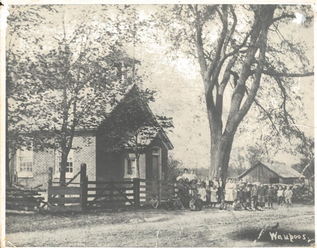 <p>The student body of SS # 6 Waupoos in this picture from the very early 1900’s. (Photo collection of John Lyons)</p>

