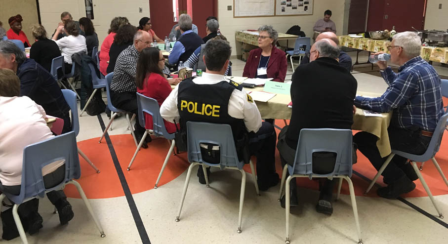 <p>Shared responsibility- A mix of municipal councillors, staff, and representatives from social agencies and services gathered at Picton’s Salvation Army Monday to talk about how Prince Edward and Lennox and Addington will deal with issues related to housing and homelessness over the next five years. (Adam Bramburger/Gazette staff)</p>
