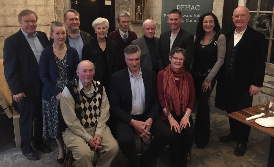 <p>Heritage heroes -Award winners Chris and Norah Rogers (at top left), Terry Sprague (at bottom left), Marc Seguin (back row, fifth from left) and Corrine Spiegel and Jonathan Kearns (back row, right) join PEHAC members (from left) Ken Dewar, Anne Greaves, Ernie Margetson, Peter Lockyer, and Brendan O’Connor. (Submitted photo)</p>
