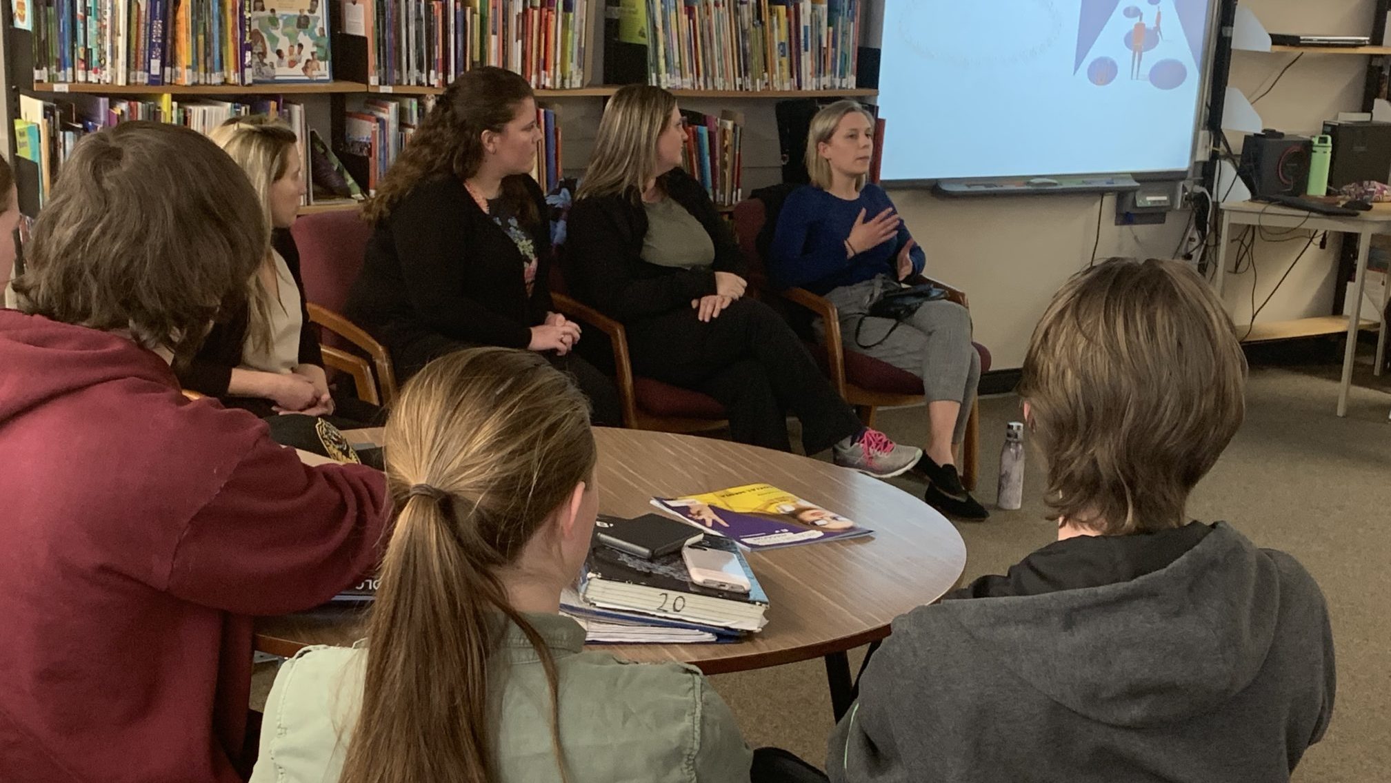 <p>A GOOD DOSE- A panel of medical professionals spoke to PECI Grade 11 and 12 students about pathways to careers in medicine last Tuesday at the school’s library. (Adam Bramburger/Gazette Staff)</p>
