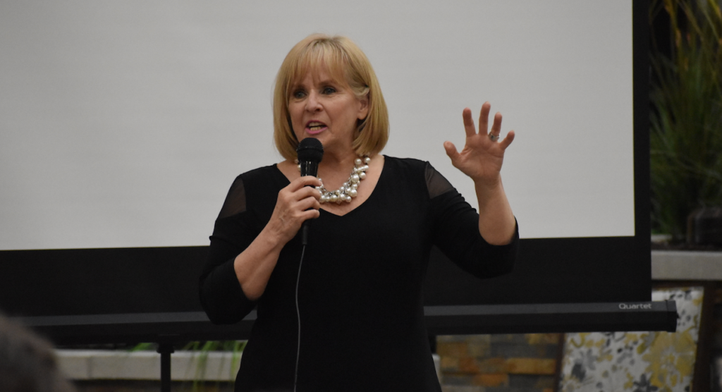 <p>REACHING FOR WELLNESS-Kathie Donovan former co-host of CTV’s Regional Contact spoke to guests of the Welling’s Wellness Fair. (Sarah Williams/Gazette Staff)</p>
