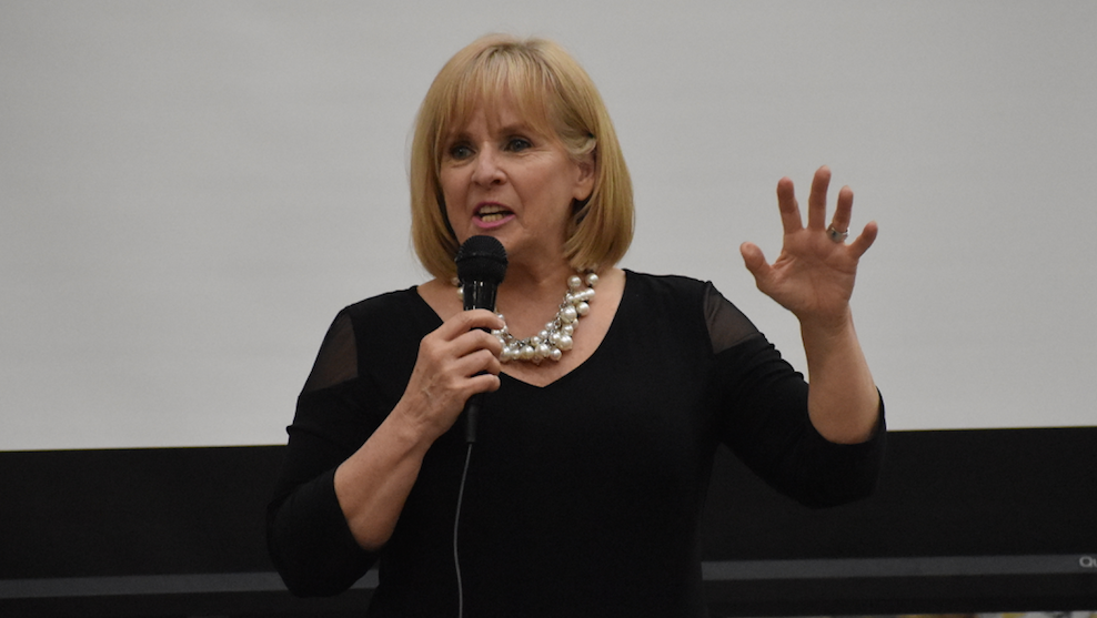 <p>REACHING FOR WELLNESS-Kathie Donovan former co-host of CTV’s Regional Contact spoke to guests of the Welling’s Wellness Fair. (Sarah Williams/Gazette Staff)</p>
