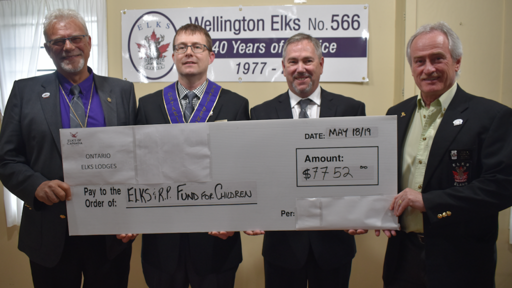 <p>ELKS ASSISTANCE- (From left) National president Ron Potter, incoming provincial president Randy Vincent, outgoing provincial president Dave Bowden and incoming national president Derek Barkley were all in attendance at the Alisonville Hall on Saturday as the Wellington Elks hosted the 2019 provincial conference. (Jason Parks/Gazette Staff)</p>
