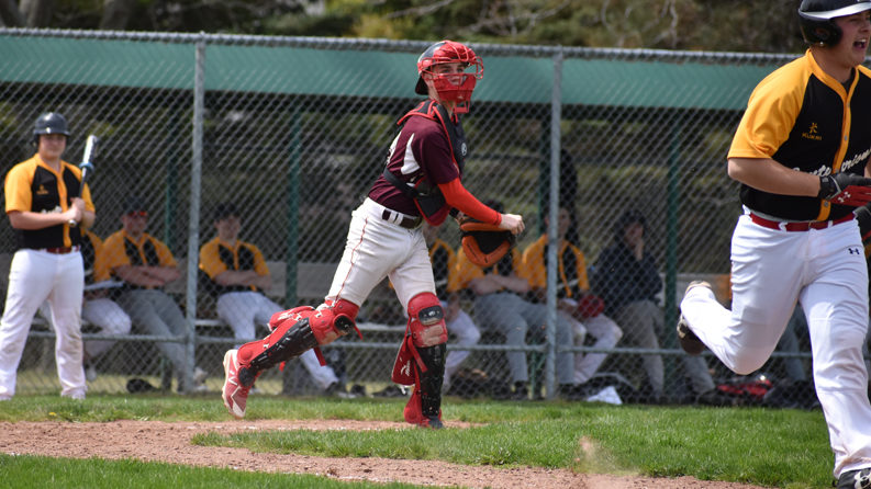 <p>IN THE NIC OF TIME PECI backstop Nic McGrayne fires to first base after a Centre Hastings batter had swung at strike three during the Panther’s 13-4 win over the Centurions on Thursday.  (Jason Parks/Gazette Staff)</p>
