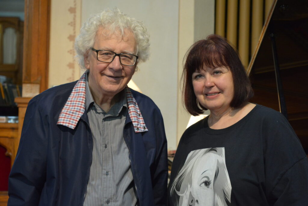 <p>CENTRE STAGE – (L-R) Michael Goodwin (Music Director at St. Mary Magdalene) and Celine Papizewska (performer) pose for the camera. (Submitted Photo)</p>
