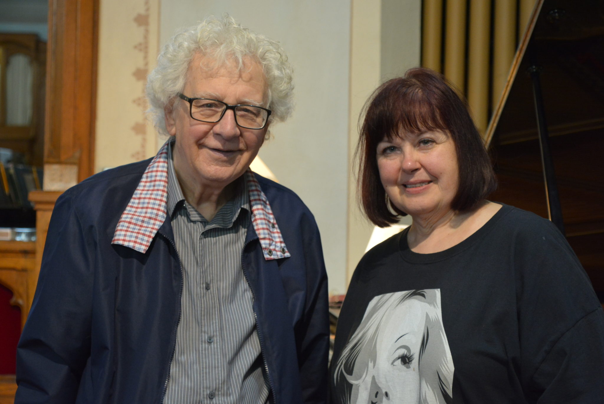 <p>CENTRE STAGE – (L-R) Michael Goodwin (Music Director at St. Mary Magdalene) and Celine Papizewska (performer) pose for the camera. (Submitted Photo)</p>
