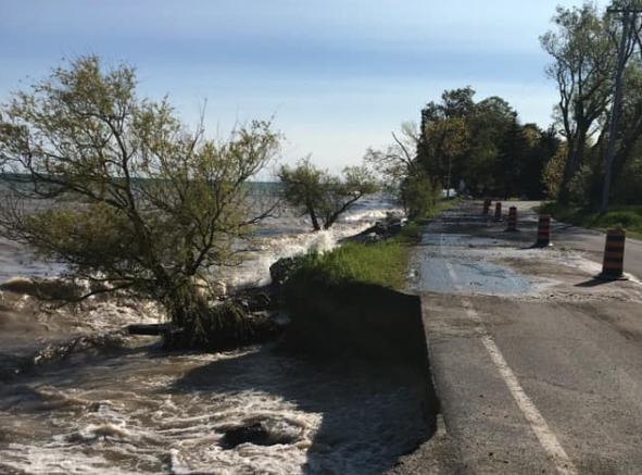 <p>ROAD WORK AHEAD- A washout of shoreline along County Rd 12 on Athol Bay in 2019. (Mitch McKibbon/For The Gazette)</p>
