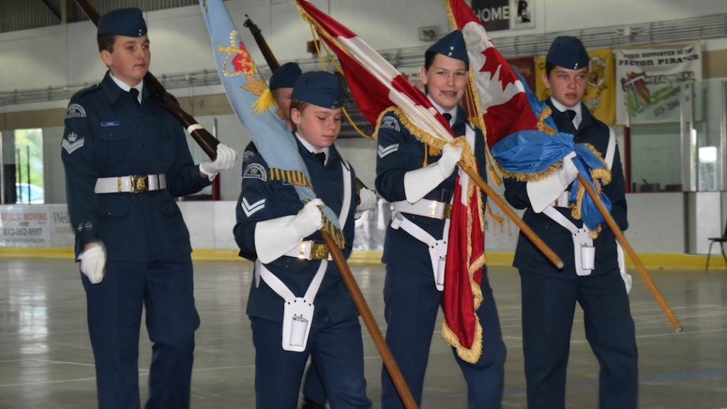 <p>MARCHING IN TIME – Members of the 851 Cadet Squadron march during the 42nd annual ceremonial review (Sarah Williams/Gazette Staff)</p>
