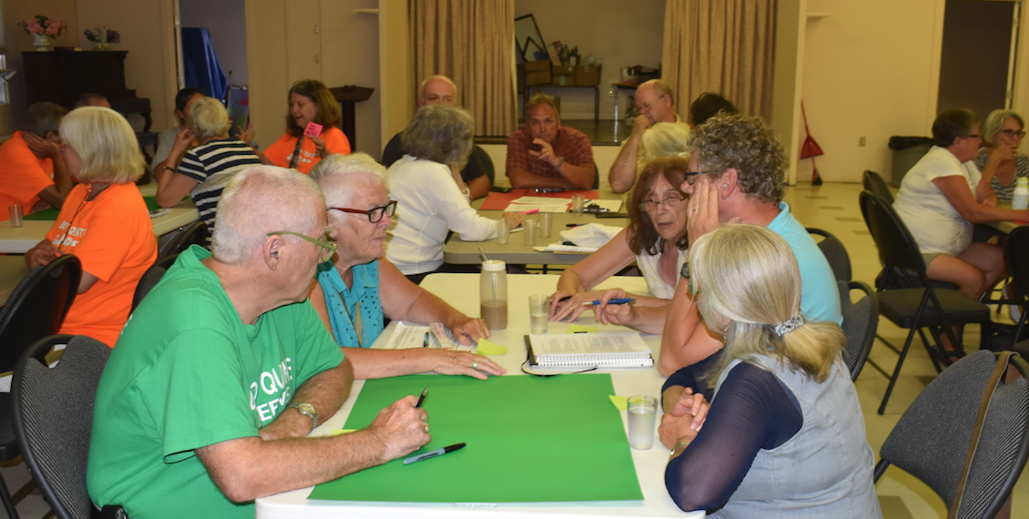 <p>MANY MINDS ARE BETTER THAN ONE &#8211; Concerned citizens gathered  at Picton United Church Tuesday to discuss the Green New Deal. (Sarah Williams/Gazette Staff)</p>
