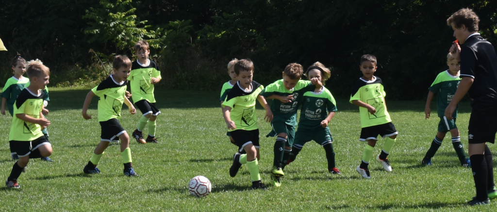 <p>THE BATTLE OF PICTON- Members of the Picton Recreation Committee and Picton Harbour Inn face off in the U7 Semifinals of the Gary Parks 2019 PECSA Soccer Tournament on Sunday. (Jason Parks/Gazette Staff)</p>
