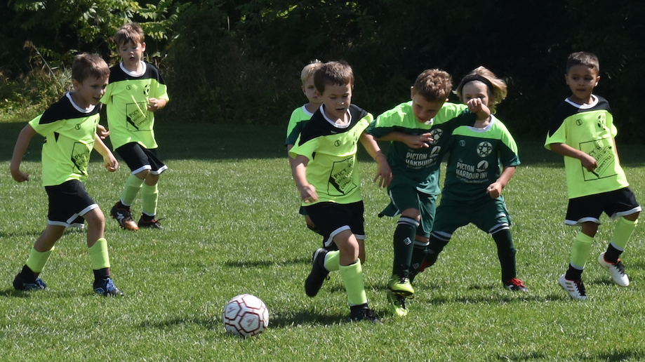 <p>THE BATTLE OF PICTON- Members of the Picton Recreation Committee and Picton Harbour Inn face off in the U7 Semifinals of the Gary Parks 2019 PECSA Soccer Tournament on Sunday. (Jason Parks/Gazette Staff)</p>
