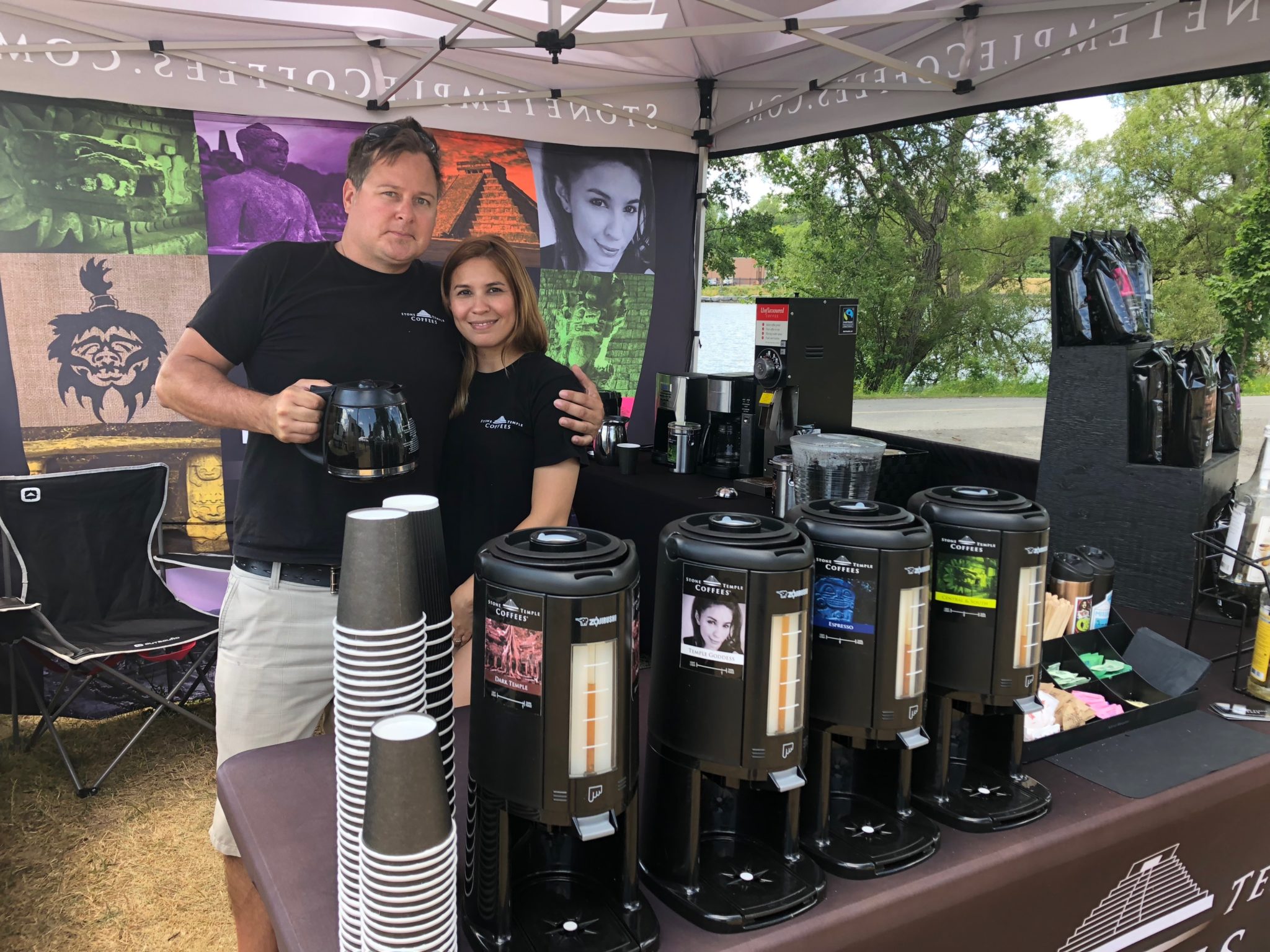 <p>BREW CREW- Ryan and Saudy Saunders of Stone Temple Coffees based on East Lake have been bringing their popular brewed coffee to festivals in the Quinte  area this summer including the 2019 Waterfront Festival at Zwick&#8217;s Park. (Jason Parks/Gazette Staff)</p>
