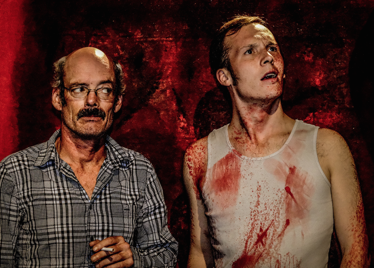 <p>SEEING RED – (L-R) Alex Larkin and Jacob Dey star in Shatterbox Theatre’s latest production, RED (Photo: F/12)</p>
