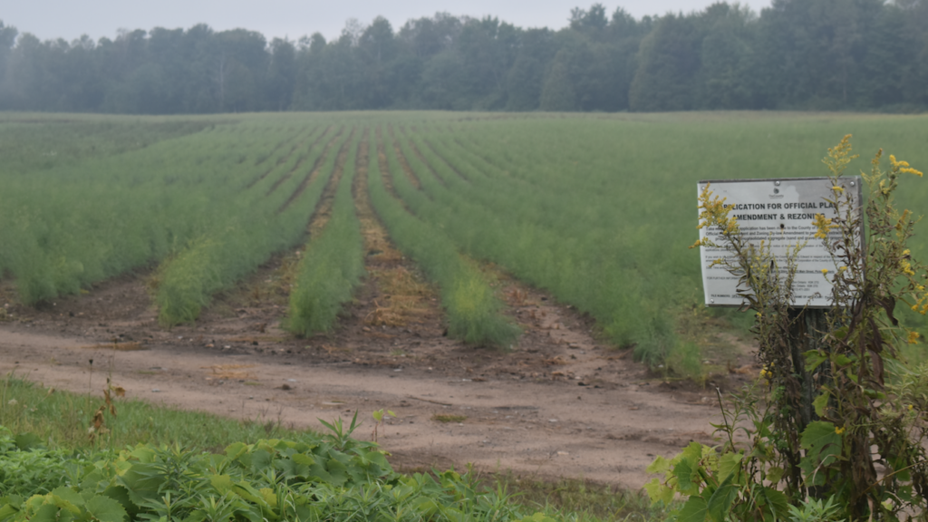 <p>SIGN OF THE TIMES Prince Edward County Council has approved an Official Plan Amendment that will allow the Greenridge Asparagus Farm to become a Class B Aggregate pit operation. (Jason Parks/Gazette staff)</p>
