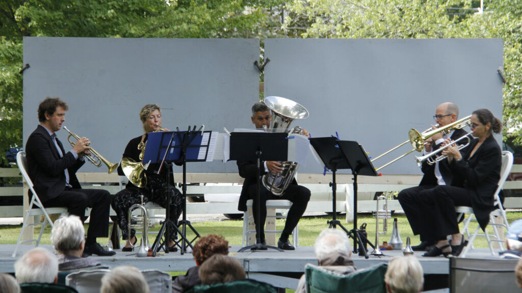 <p>FIRST BRASS-  True North Brass perform at Macaulay Heritage Park on Saturday afternoon.  (Desirée Decoste/Gazette Staff)</p>
