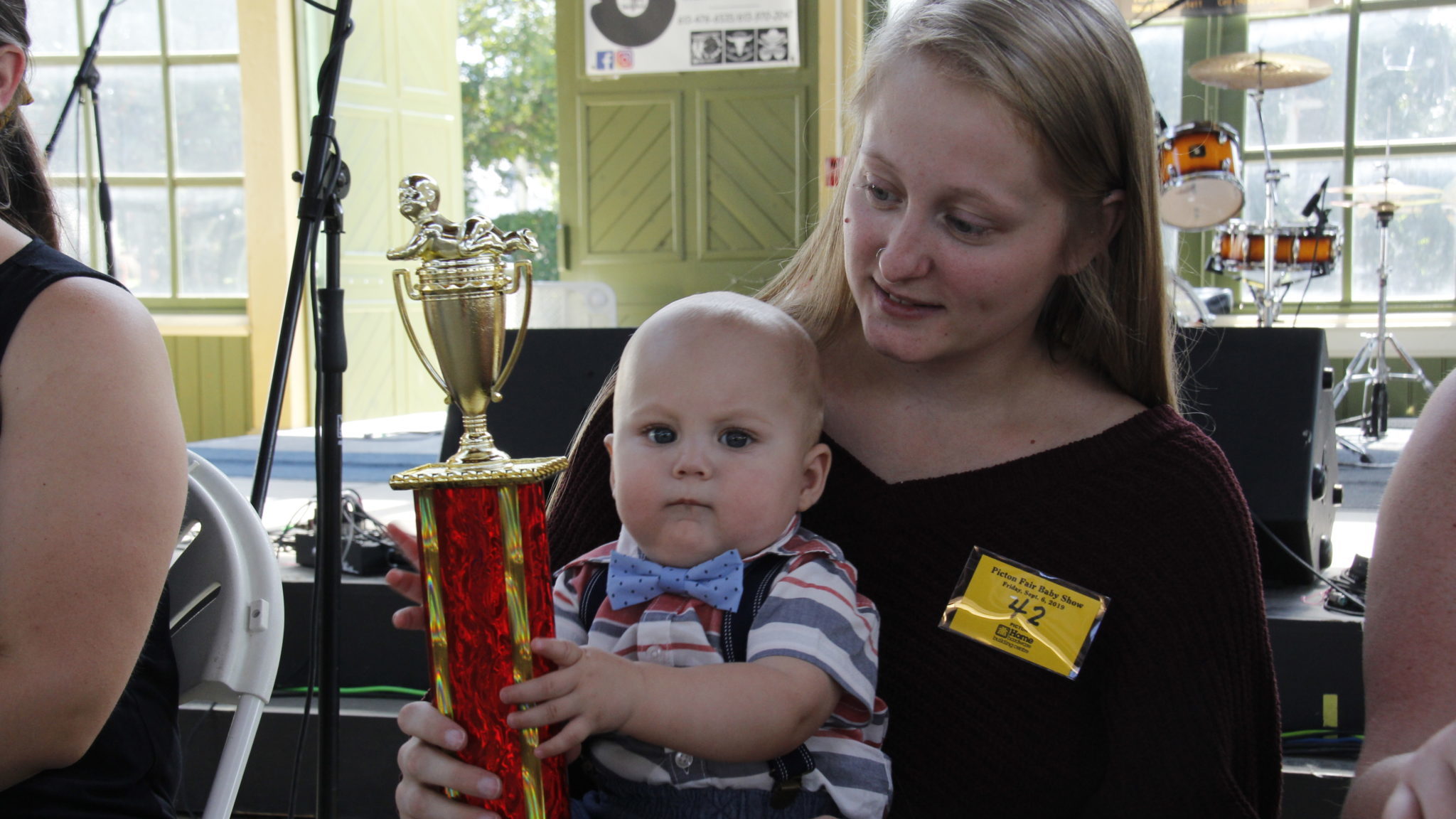 <p>IT TAKES ONE TO KNOW ONE- Little Maverick Heffernan pulled out all the stops and won the hearts of the judges at the 2019 Picton Home Hardware Baby Show at the Picton Fair on Friday afternoon. Winning must run in the genes as mom Summer Townsend was herself a winner at the annual  show when she was an infant. (Desirée Decoste/Gazette Staff)</p>
