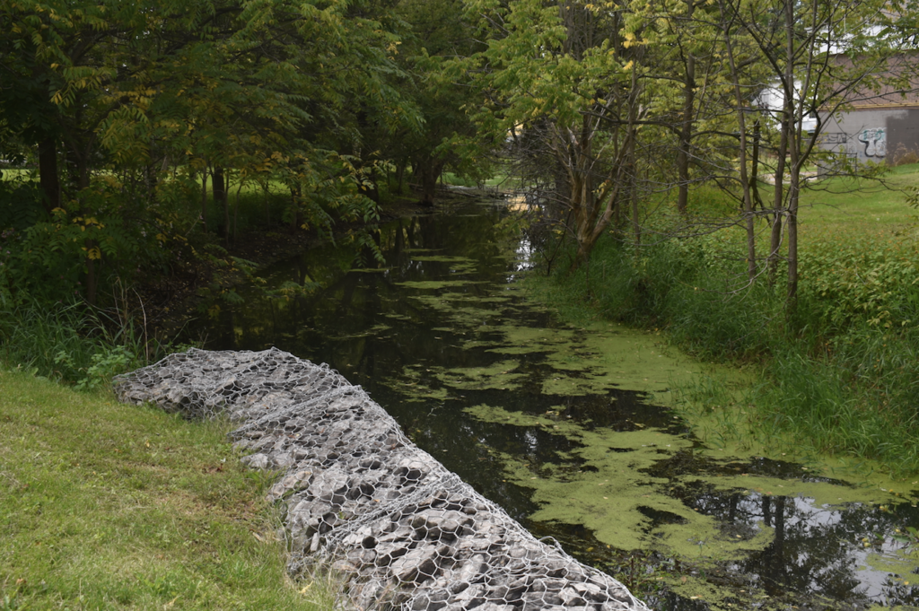 <p>WHEN THE LEVEE BREAKS – High water levels along this creek south of East Mary St. in Picton has local residents concerned. (Sarah Williams/ Gazette Staff)</p>
