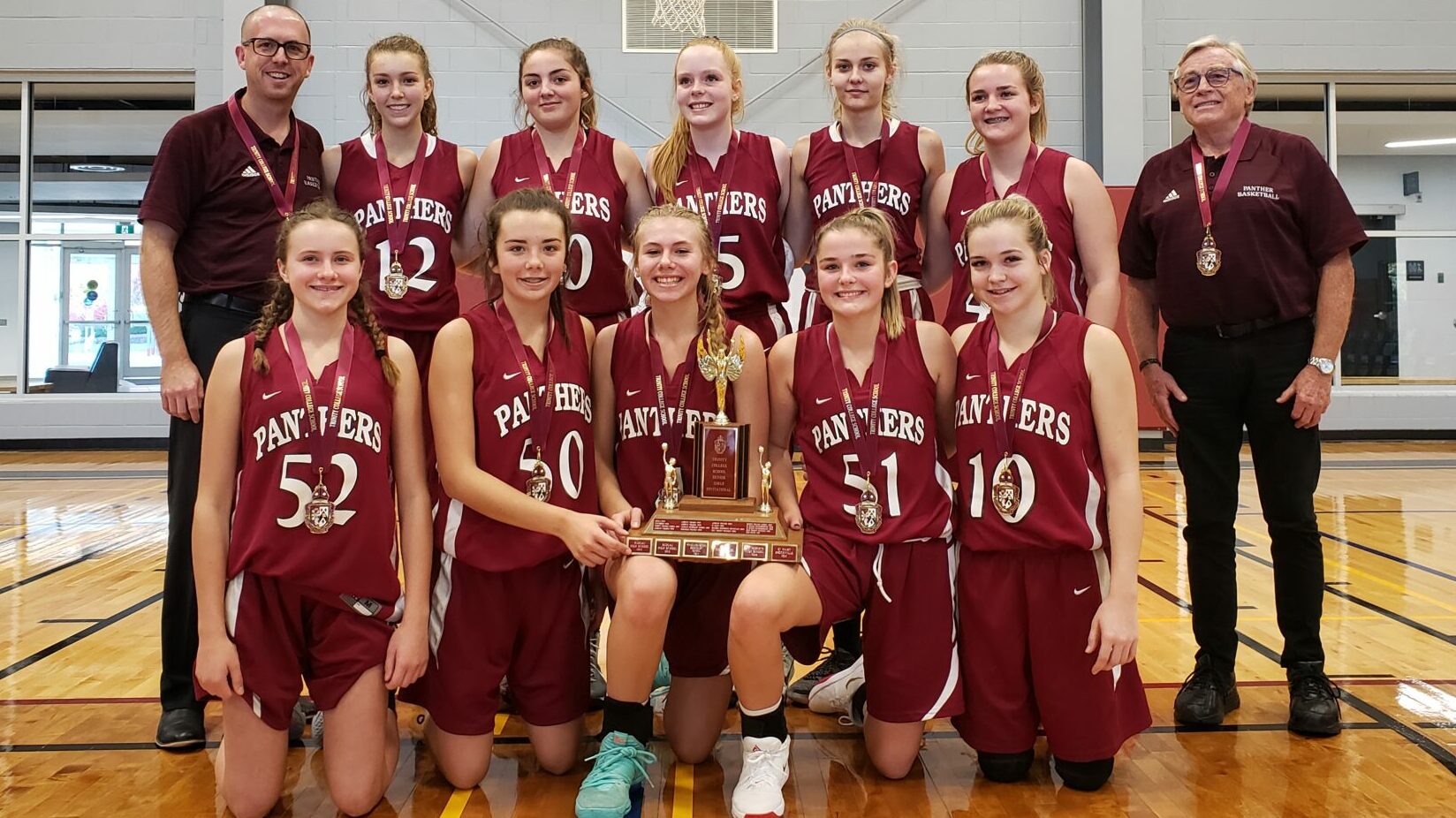 <p>PANTHER PRIDE- The PECI Panthers were champions at the Trinity College Invitational Tournament this weekend in Port Hope. Team members include: (Front L &#8211; R): Maeve Veenstra, Lauren Smith, Vanessa Wilton, Hannah Smith, Mikayla Leavitt, (Back L &#8211; R): Coach Rob Garden, Gracie Burris, Becca McHugh, Chloe Marshall, Emily Wight, Emma Brady, coach Ernie MacMillan. (Submitted Photo)</p>
