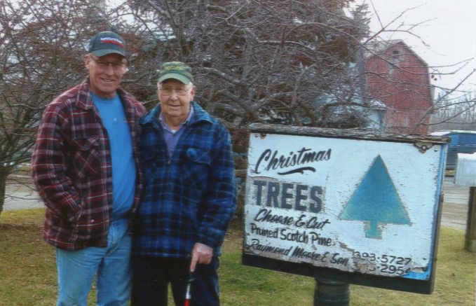 <p>Paul and Raymond Moore of Moore’s Christmas Tree Farm on Ridge Rd.<br />
(Submitted Photo)</p>
