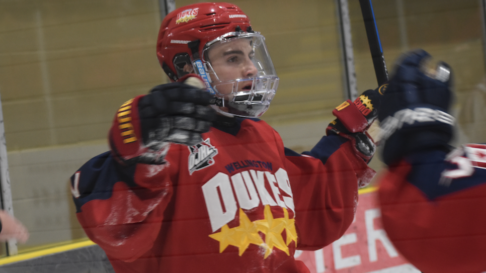 <p>A  pair of goals by Wellington&#8217;s Joel Gagnon wasn&#8217;t enough to lift the Wellington Dukes to a road victory in Buffalo Wednesday night. (Jason Parks/Gazette Staff)</p>
