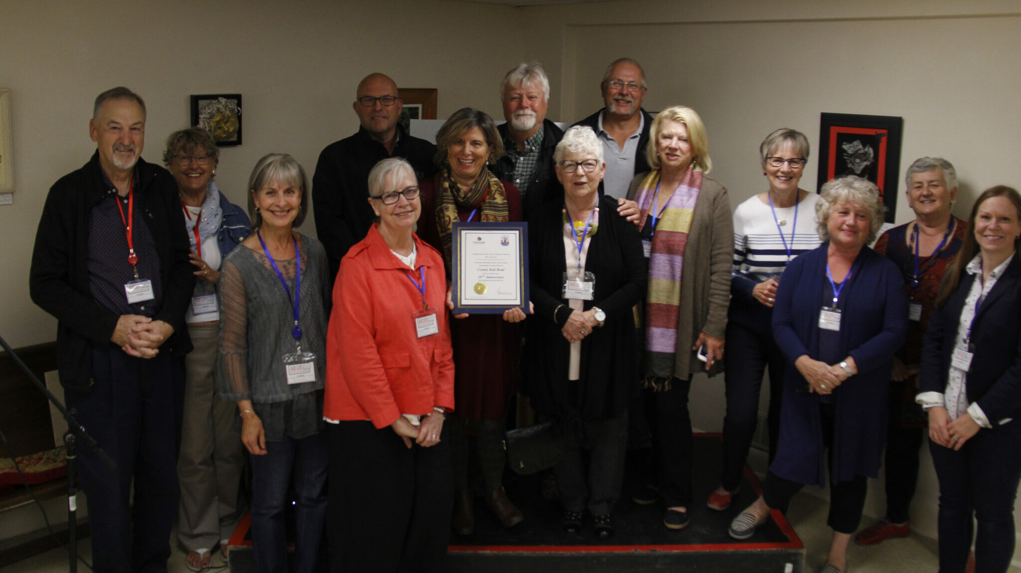 <p>A CARING COUNTY Anne Preston, County Kids Read organizer (centre) along with volunteers and community partners, accepted a certificate on behalf of the mayor and council while celebrating their 10th anniversary of distributing free books to children.  (Desirée Decoste/Gazette Staff)</p>
