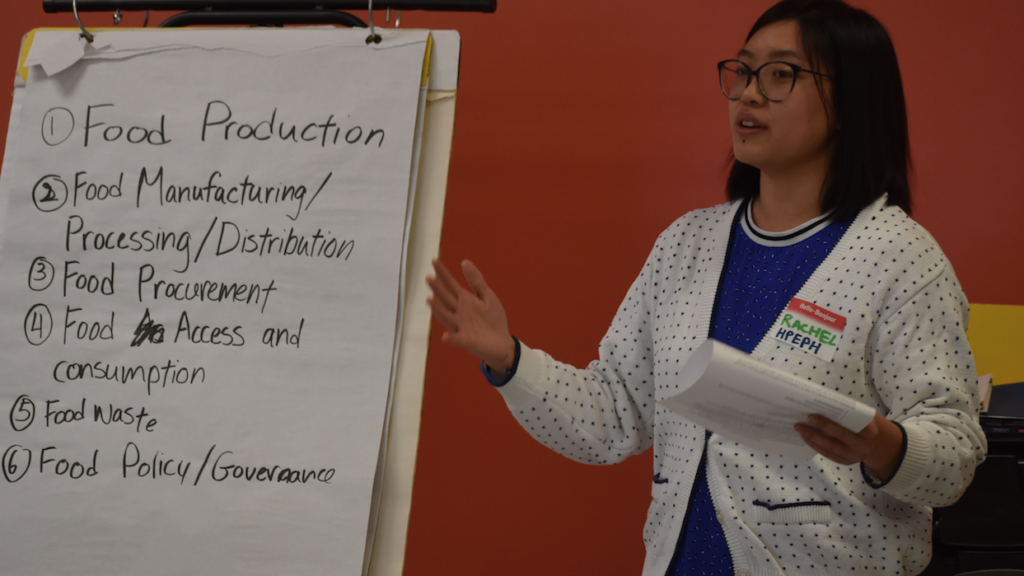 <p>FOR THE NEED OF FOOD- Rachel Wong, a registered dietician with Hastings Prince Edward Public Health, presents at Prince Edward Learning Centre during a recent Community Food System Open House. (Sarah Williams/Gazette Staff)</p>
