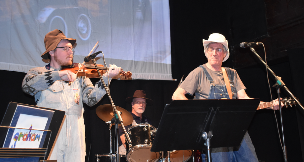 <p>SWAN SONG – (L-R) Blake Found, Steven Empringham and Paul Johnson perform together as part of Grandpa’s Goodtime Gang’s last performance at Mt. Tabor Playhouse in Milford. (Sarah Williams/Gazette Staff)</p>

