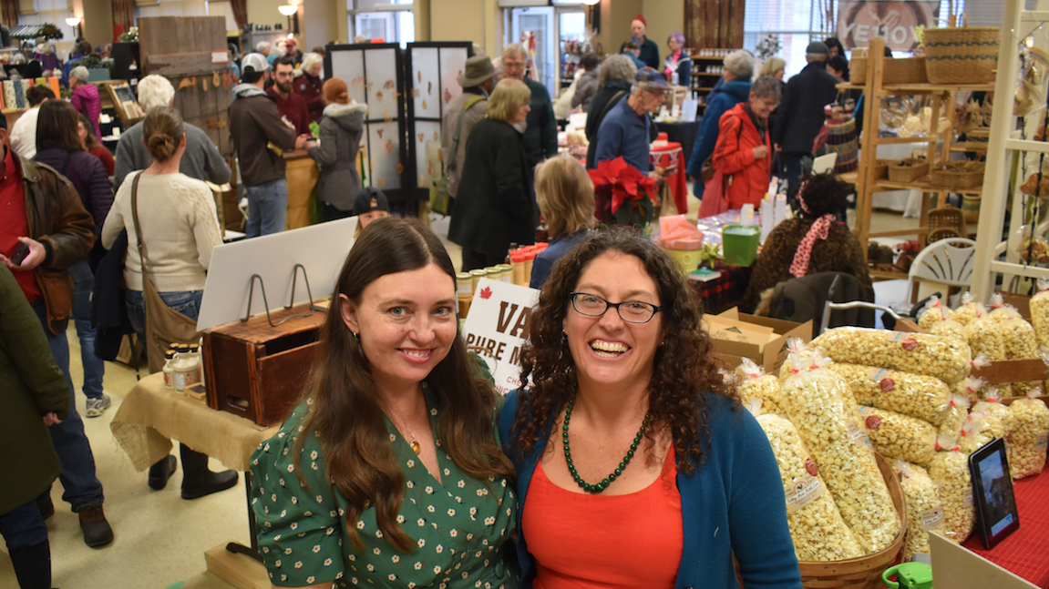 <p>STAYING BUSY- Busy Hands organizers Bay Woodyard and Vicki Emlaw at the 2019 Busy Hands Show at Highline Hall. (Jason Parks/Gazette Staff)</p>
