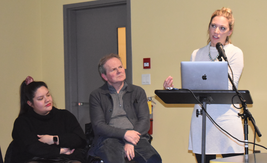 <p>MAKING SPACE – (L-R) Kateri Lucier-Laboucan, Calvin Brook and Sarah Midanik all spoke during a talk about Indigenous place-making as part of the PEC Library speaker series. (Sarah Williams/Gazette Staff)</p>
