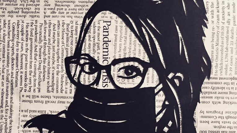 <p>LOCK DOWN- Krista Dalby, Artistic Director of the Department of Illumination has created “Papercut Self-Portrait in a Pandemic” as part of Art in Isolation PEC (Submitted Photo).</p>
