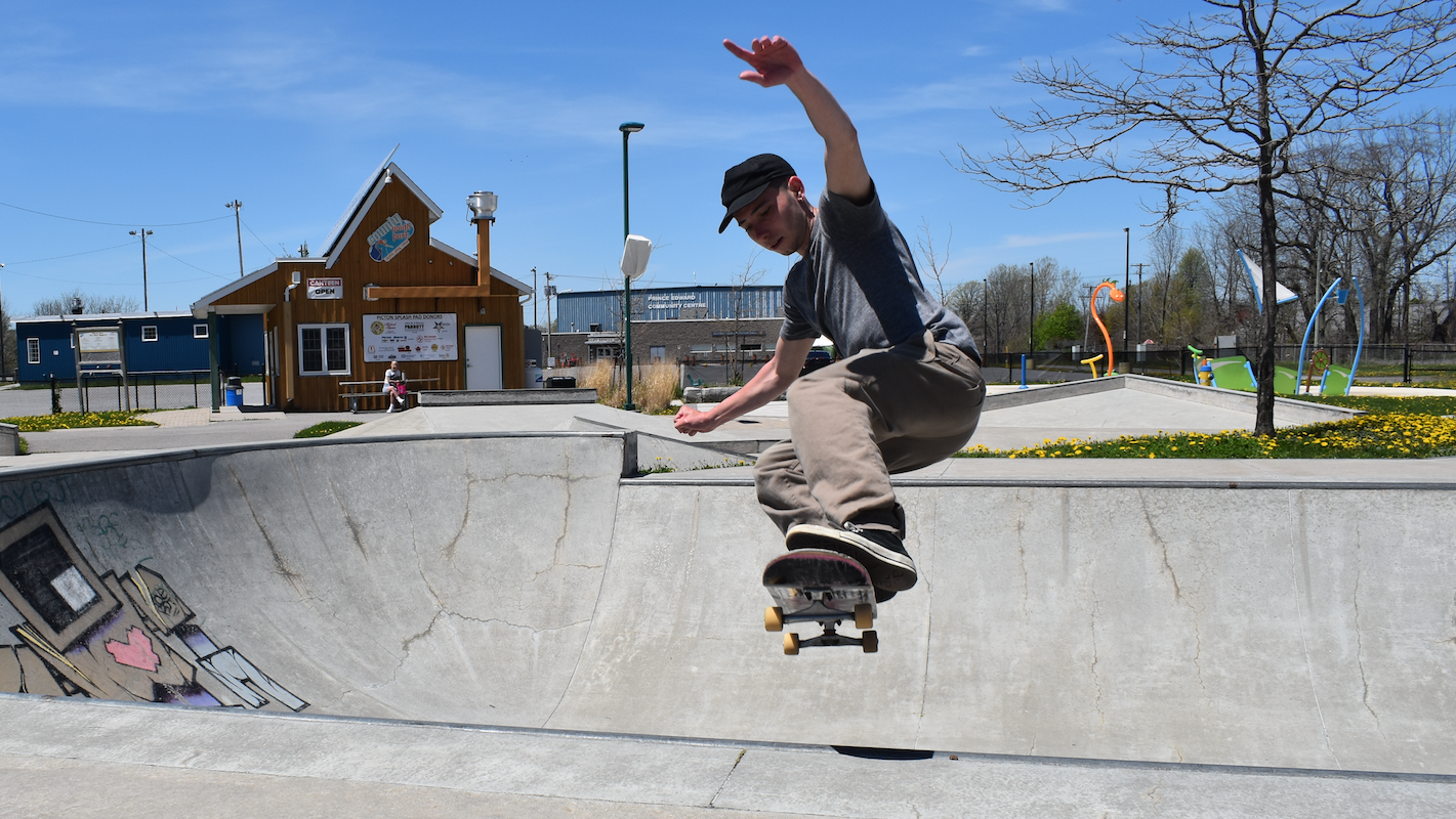 <p>Jaz Ludwick grabs some air at the Picton Skatepark. The Park was labled ‘intrusive’ in a heritage masterplan regarding the Picton Fairgrounds presented to Council Tuesday evening  (Jason Parks/Gazette File Photo)</p>
