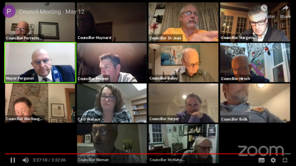 <p>BYLAW FORTHCOMING – Members of council conducted another virtual meeting on May 12th to discuss a resolution put forth by Councillor Andreas Bolik. (Sarah Williams/Gazette Staff)</p>
