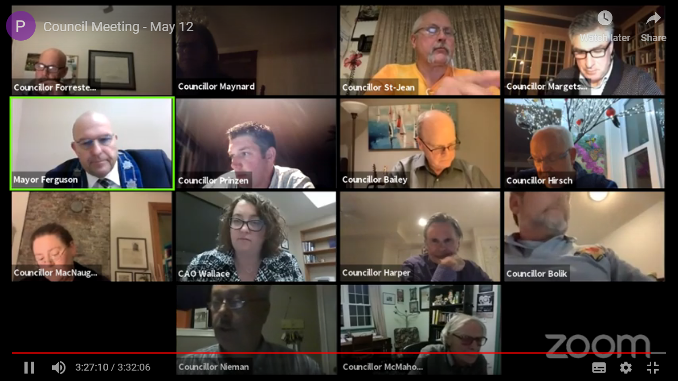 <p>BYLAW FORTHCOMING – Members of council conducted another virtual meeting on May 12th to discuss a resolution put forth by Councillor Andreas Bolik. (Sarah Williams/Gazette Staff)</p>
