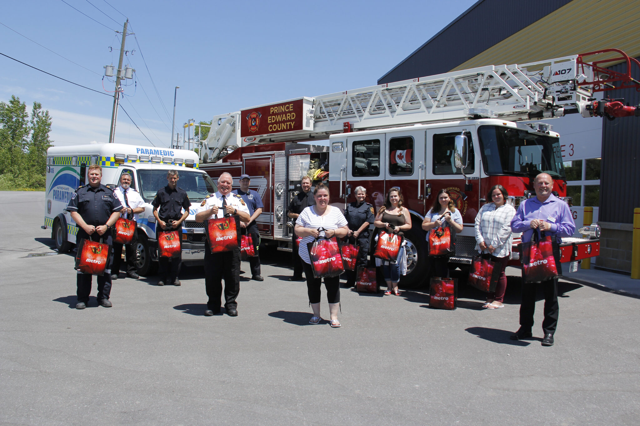 <p>BAGS FOR HEROES On Friday Prince Edward County firefighters and paramedics were presented with 170 ‘Bags for Heroes’, a campaign run through ‘Bags of Hope’ not-for-profit group. (Desirée Decoste/Gazette Staff)</p>
