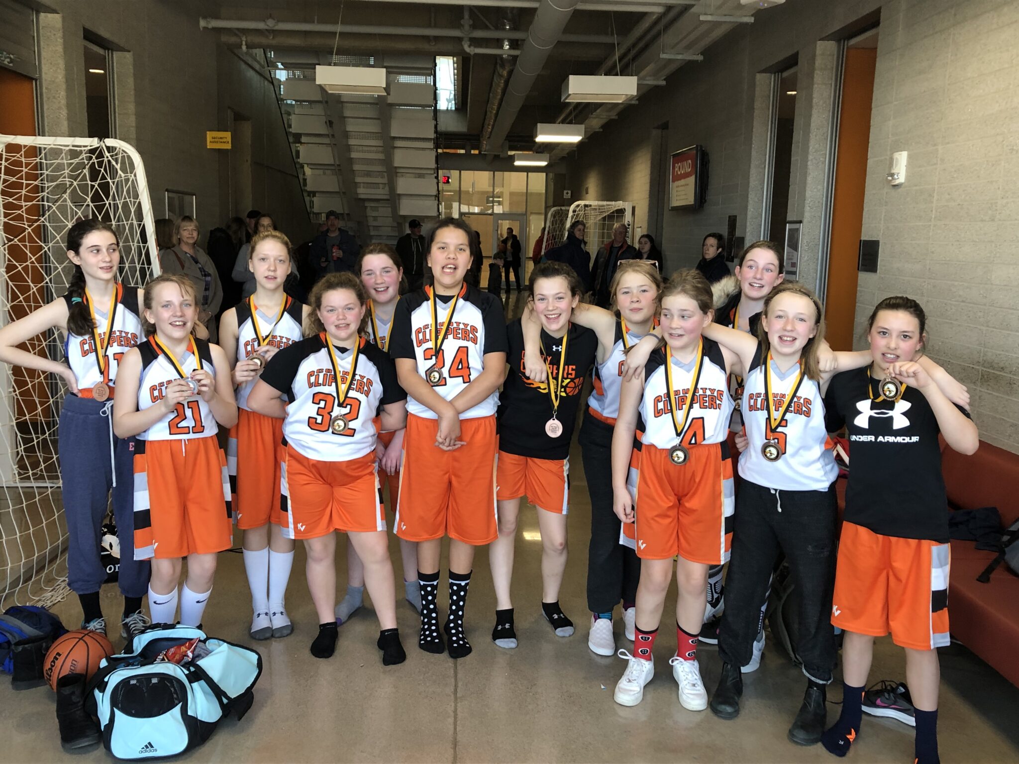 <p>The U12 Girl’s County Clippers team earned medals at an OBA-sanctioned tournament this season. (Submitted Photo)</p>
