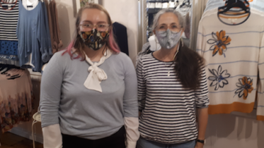 <p>GETTING INSPIRED  (From Left) INSPIRE Program student Hope and Green Gables owner Diana Cooper at the Bloomfield store in early 2020.  (Photo Submitted)</p>
